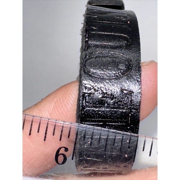 Black Leather We are the Outsiders Bracelet Button Clasp Embossed - Picture 10 of 10